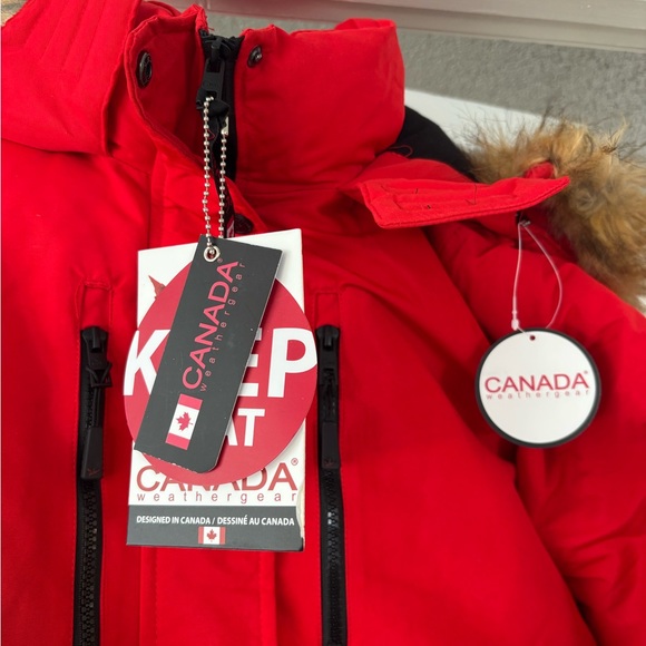 Canada Weather Gear Red Parka - Faux Fur Hood - Size L - NWT - Picture 7 of 10